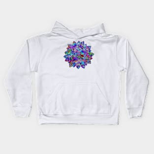 Glam Rainbow Metallic Flower Kids Hoodie